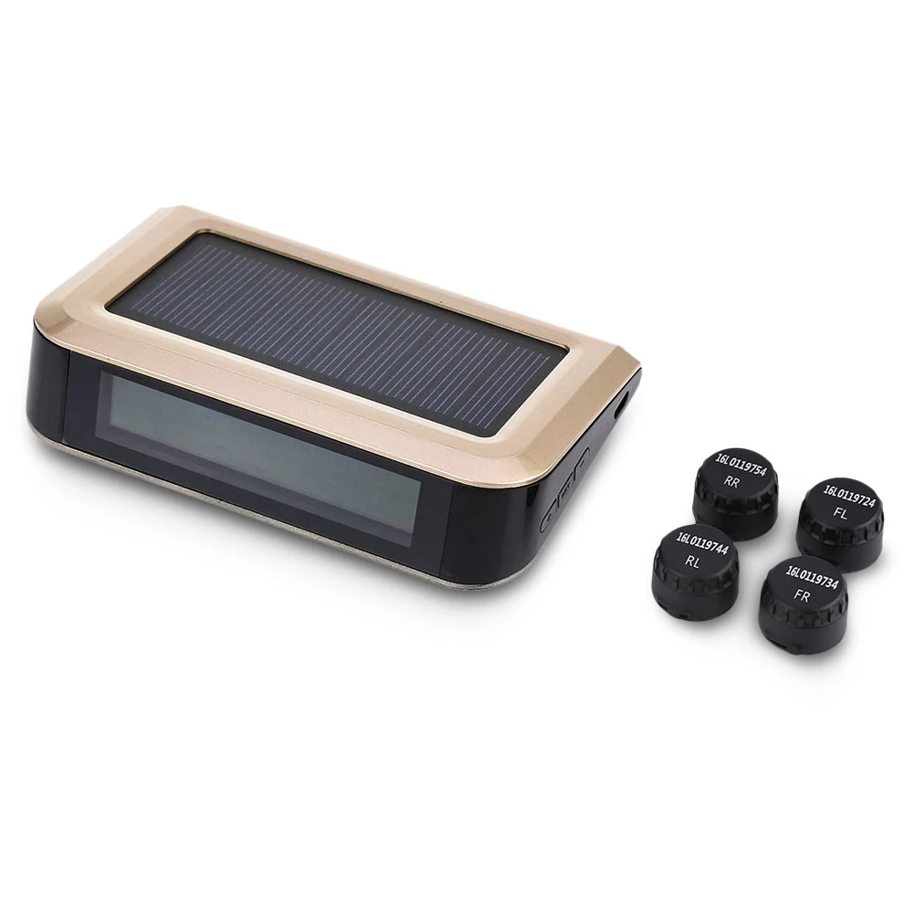 

ZEEPIN Solar TPMS Car Tire Pressure Monitoring System Electronic Pressure Detection Alarm System With Four External Sensors