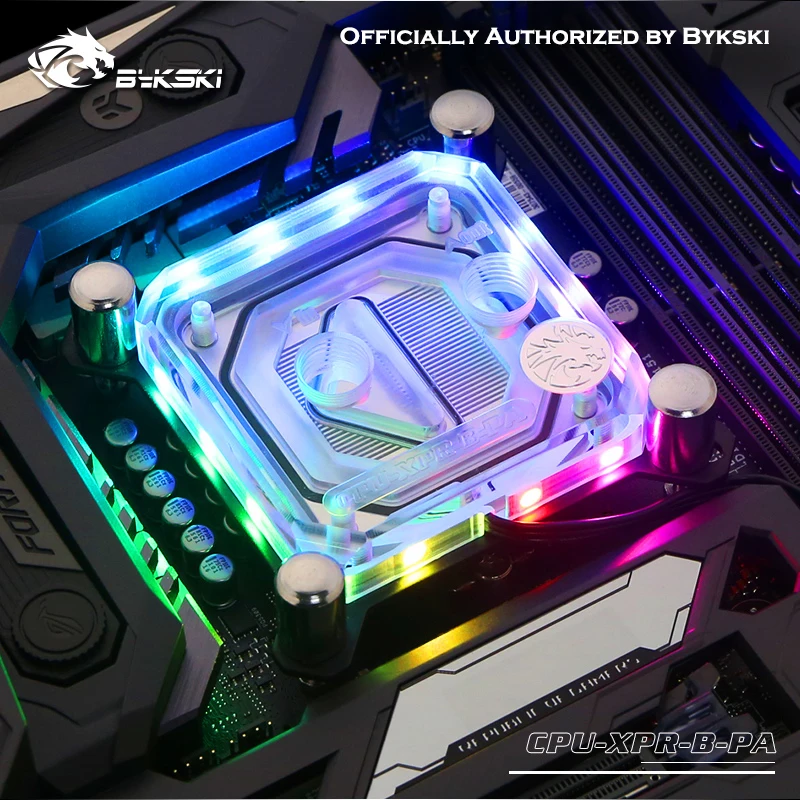 Bykski Процессор-XPR-B-PA Процессор воды блок 5V 3PIN для INTEL LGA1150 1151 1155 1156 2011X99 прозрачная цветная(RGB) Поддержка GND водяного охлаждения