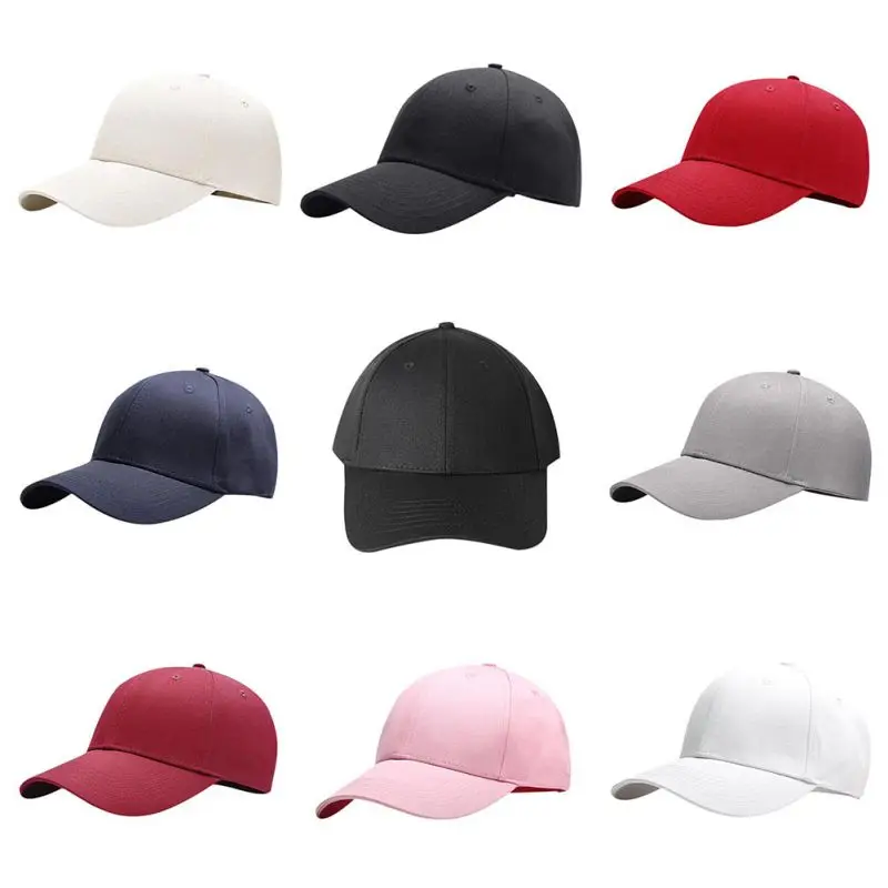 8 цветов взрослых унисекс Твердые регулируемые кепки для бега головные уборы для мужчин и женщин Мужская бейсболка