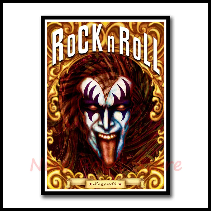 Тяжелый металл Kiss Rock band бумажные плакаты с покрытием музыкальная команда звезда классическая декоративная живопись бескаркасная