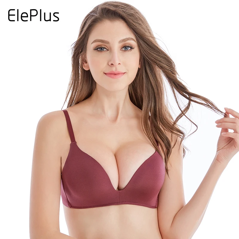 Eleplus Seamless Bras for Women Push Up Bras No Wire Brassiere A B Cup