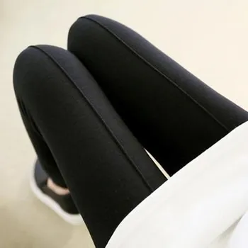 

CUHAKCI Casual Female High Elasticity Leggins Women Leggings Warm Cashmere Fashion Solid Color Middle Line Autumn Pants Trousers
