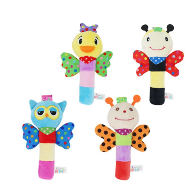 Baby Fun Early Education Toys Grasping Stuffed Plush Bed/Stroller Hanging Toy Kawaii Baby Infant Toy Gifts