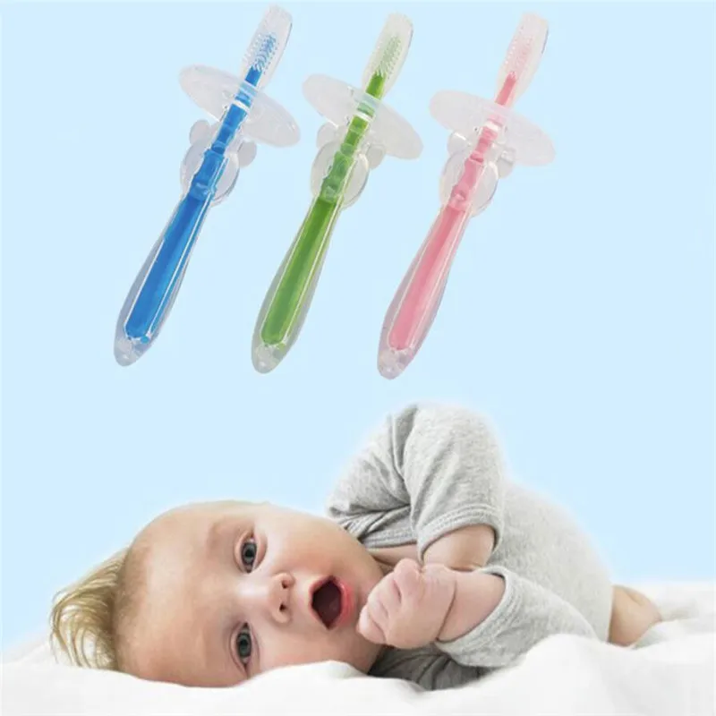 Мягкий безопасный сгибаемый Прорезыватель для обучения зубов Зубная щетка для малышей Детская щетка Новинка для детей новорожденных щетка для новорожденных
