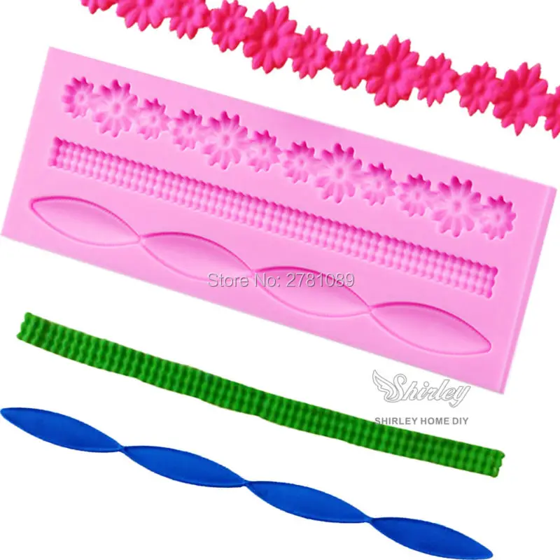 Sophronia M308 длинное жемчужное ожерелье цветочное кружево помадка силиконовая форма сахарная форма украшения Шоколадные инструменты 5,2*15,3*0,6 см