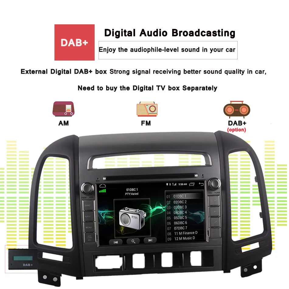 Sale Octa CORE android 9.0 car dvd gps player 1024*600 For HYUNDAI SANTA FE santafe 2006-2012 navigation radio headunit 4G Multimedia 3