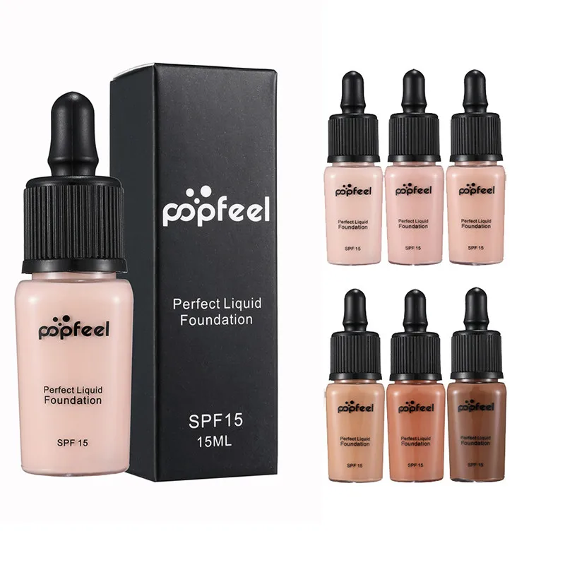 

Popfeel Liquid Foundation Concealer Cream Makeup Base Whitening Brightening Invisible Pores Wrinkle Cover Dark Circles Cosmetics