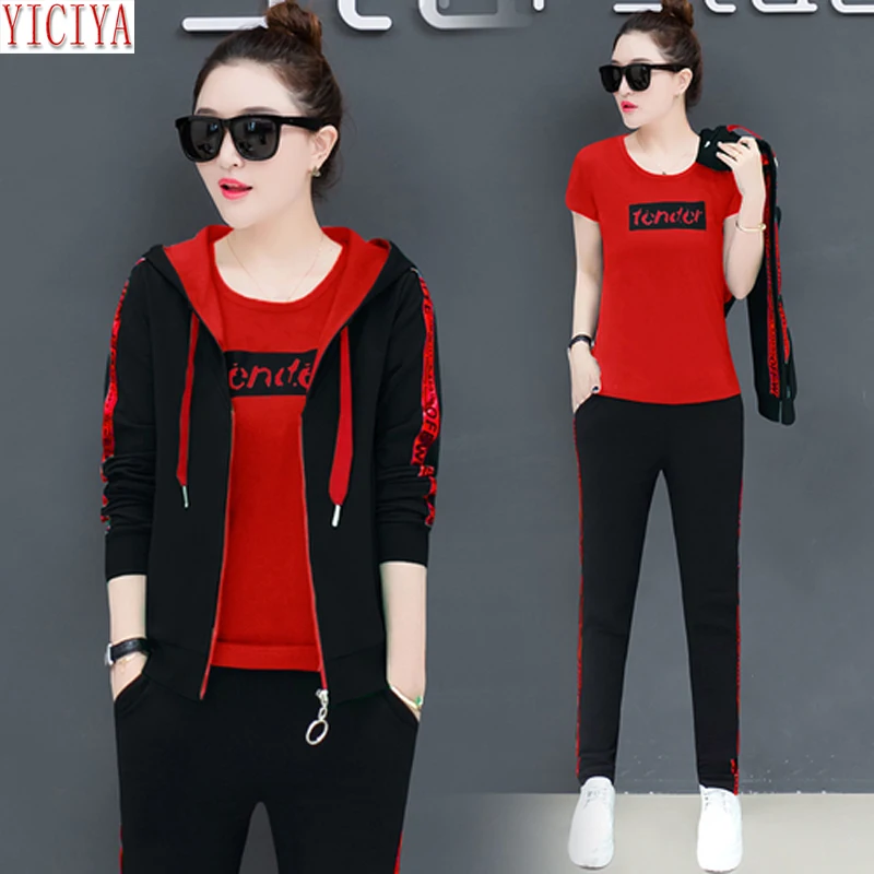 

YICIYA tracksuits womens sets 3 piece sets 2019 outfits pants suits and top 2pcs coat jacket autumn winter plus size clothes
