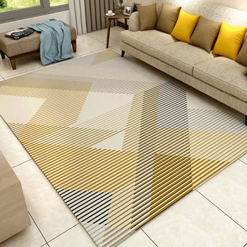 

Modern Style Stripe Carpet for Living Room Bedroom Super Soft Home Decorative Carpets Geometric Patterns Anti-Slip Rug Floor Mat