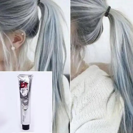 100ml Fashion Hair Gream Unisex Smoky Gray Punk Style Light Grey