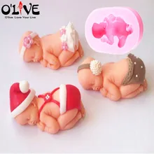 Moule à gâteau en Silicone 3D pour bébé, outils de décoration de gâteaux, de savon au chocolat, de gelée, de bougie, cuisson de cupcakes, mastique