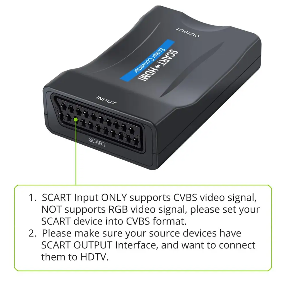 LiNKFOR 1080P из scart в HDMI аудио видео конвертер USB кабель адаптер с 1,5 м scart кабель для HDTV DVD SKY PS3