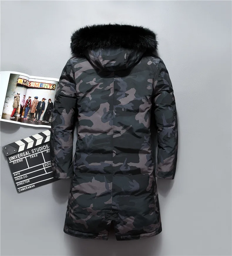 VSD Warm Winter Down Jacket Windproof Hooded Collar Men's Parka Male Big Coat Smart Casual Covered Button (7)