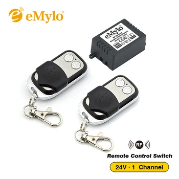 

eMylo RF DC 24V Wireless Remote Control Light Switch ,433Mhz Black&White Transmitter 1 Channel Relay Momentary ,Toggle Switch