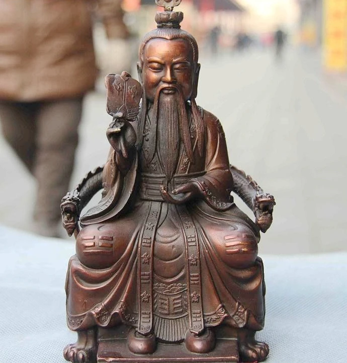 Chinese Taoist Temple Red Brozne Copper Taoist Taishanglaojun God