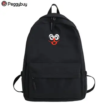 

Women Canvas Backpack Solid Casual School Bag for Teenagers Boys Backpack Korean Style Rucksack Mochilas Feminina