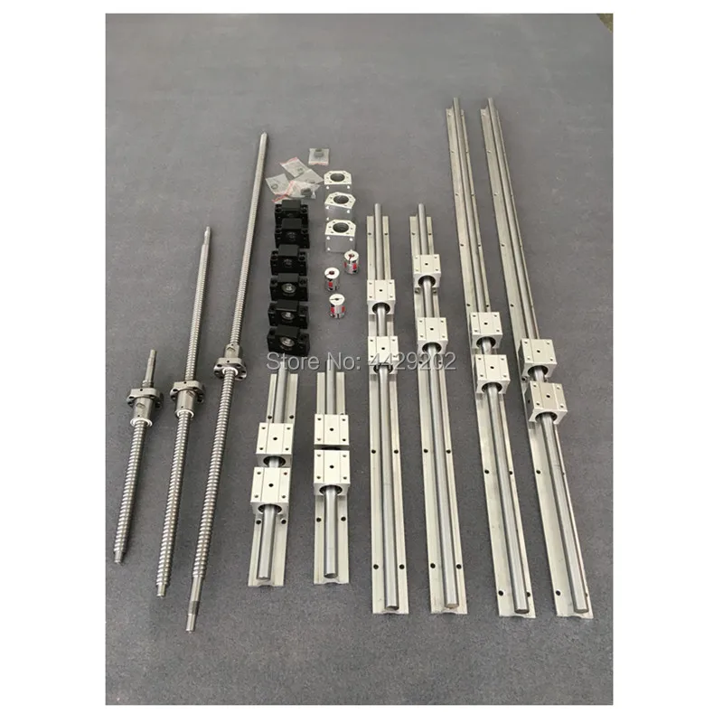

SBR20 linear guide rail 6 sets SBR20 - 400/700/700mm + SFU1605 - 450/750/750mm ballscrew +BK12/BF12+Nut housing cnc parts