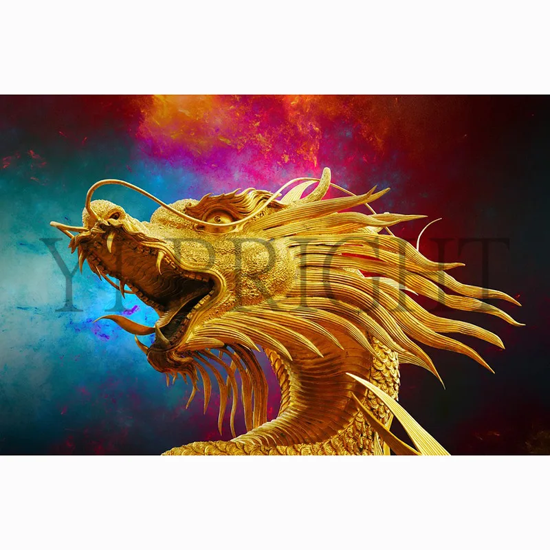 

5D DIY Full Square Diamond Painting Cross Stitch " Chinese Golden Dragon " 3D Diamond Embroidery Rhinestone Mosaic Home Decor