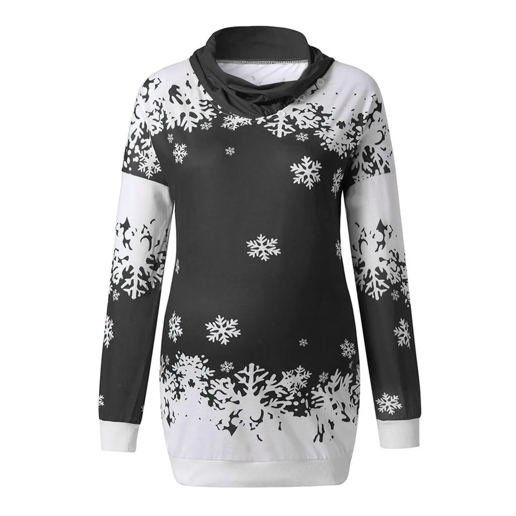 

feitong 2018 High Quality T Shirt Women Christmas Maternity Nursing Tops Long Sleeve Top Pregnant Women's Clothing T-shirt