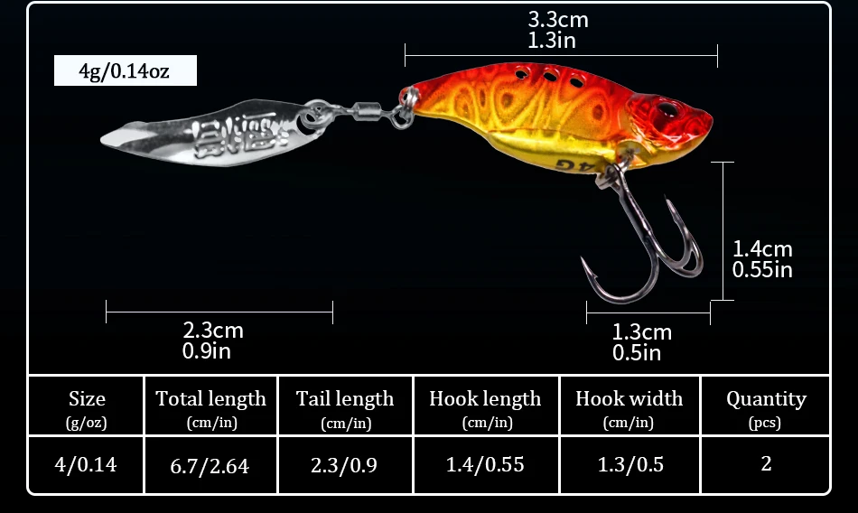 2 шт./упак. 4g 7g 11 г блесна металлическая Рыболовная Приманка вибрации ложка приманка для бас-гитара жесткая наживка металлическая Лазерная VIB вибрации приманки с ложкой