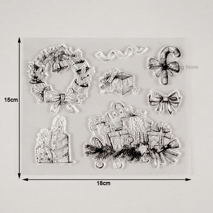Рождественские вещи прозрачные штампы Свеча-гирлянда Рождественские украшения штампы для скрапбукинга