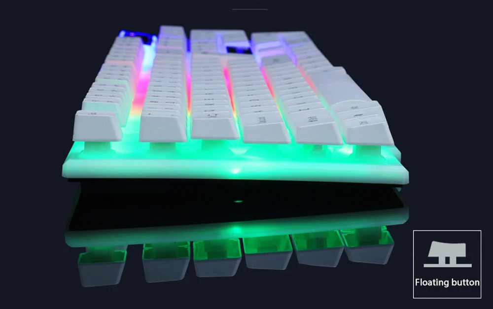 Новая игровая клавиатура светодиодный светильник USB Проводная клавиатура 104 клавиш черная/белая клавиатура и оптическая мышь комбо для Windows android IOS для геймера