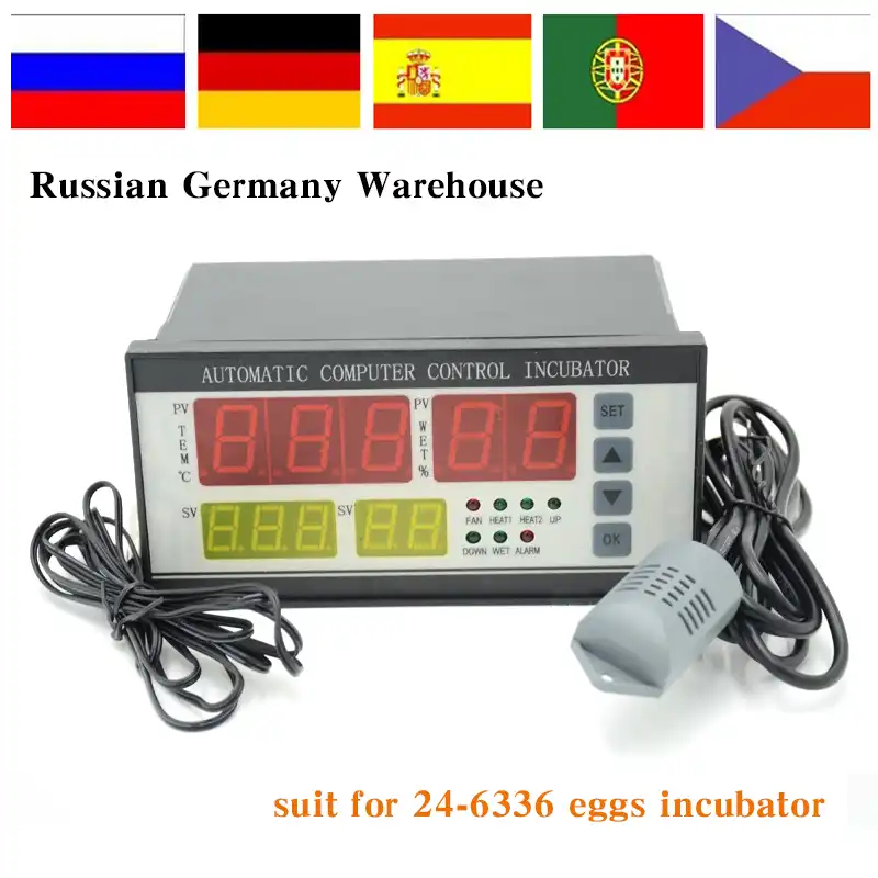 Term/ómetro inteligente de temperatura PID Controlador de humedad multifunci/ón Incubador de huevos autom/ático con pantalla LCD y dos sensores 100V-240V CA ZL-7801A