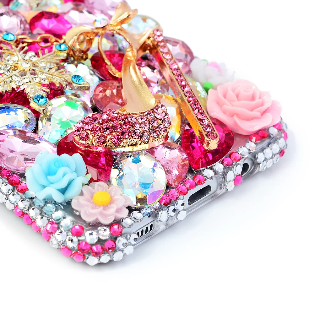 3D блестящие ручной работы со стразами чехол Bling Crystal Обложка для samsung Galaxy S7 S8 плюс