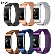 LNOP Milanese Loop strap For Fitbit Charge 2 band charge2 hr correa Stainless Steel wrist Link