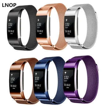 

LNOP Milanese Loop strap For Fitbit Charge 2 band charge2 hr correa Stainless Steel wrist Link Bracelet belt watch Accessories