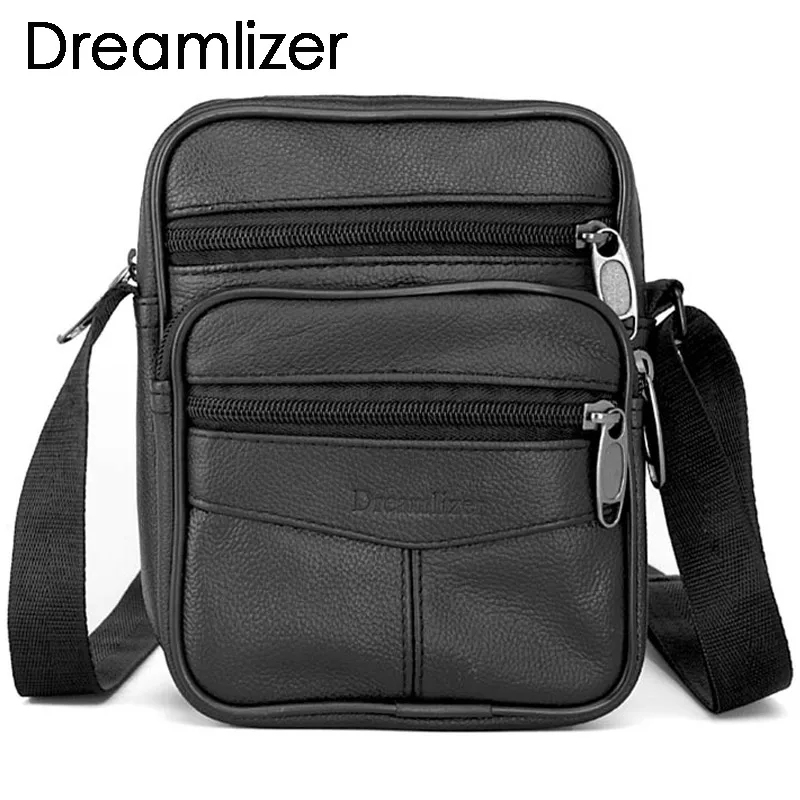 

Small Genuine Leather Men Handbags Brand Male Messenger Bags Men's Waterproof Zipper Bag New Fashion Leather Boy Bags