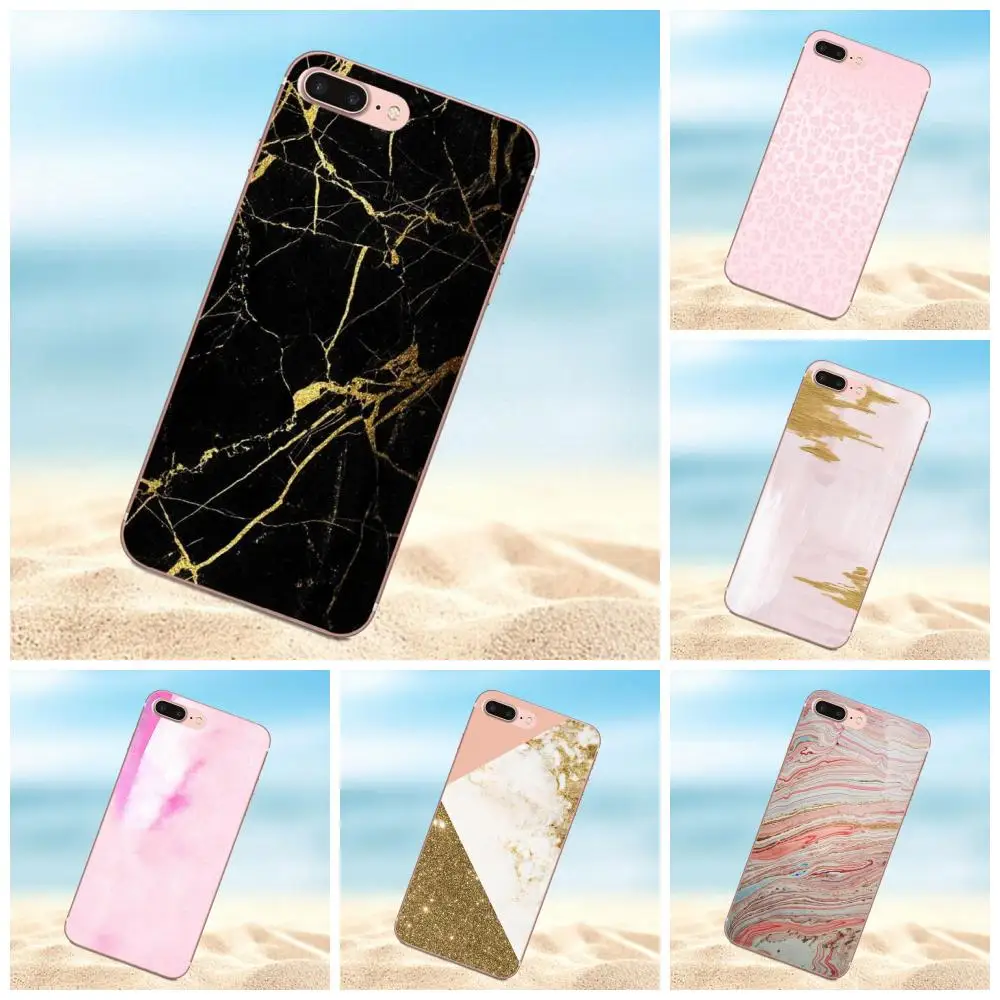

Qdowpz Pink And Gold Agate TPU Case Accessories For Xiaomi Redmi 5 4A 3 3S Pro Mi4 Mi4i Mi5 Mi5S Mi Max Mix 2 Note 3 4 Plus