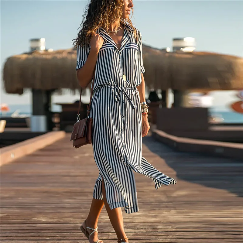 Весеннее женское Бохо повседневное Длинное Макси Вечернее пляжное платье Сарафан