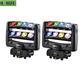 

2pcs/lot 8X10W LED spider lights rgbw 4in1 moving head light dmx512 control dj lights