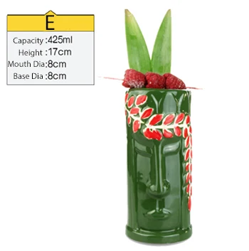 Hawaii-Themed Ceramic Tiki Beverage Mug