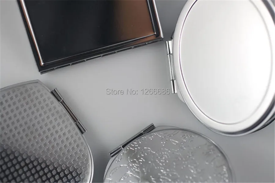 Lote em Branco Espelho de Metal Makeup Compact Espelho Portátil Dobrável 60 Pçs - 8 Cheap Espelhos para maquiagem