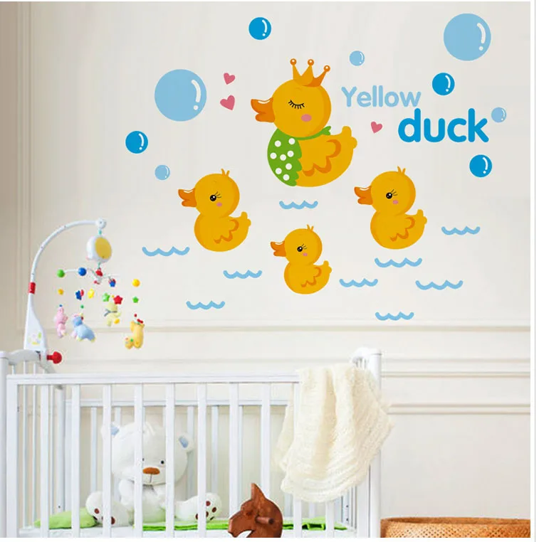 Yellow Duck Wall Art Mural Decor Sticker Kids Room Nursery Wall