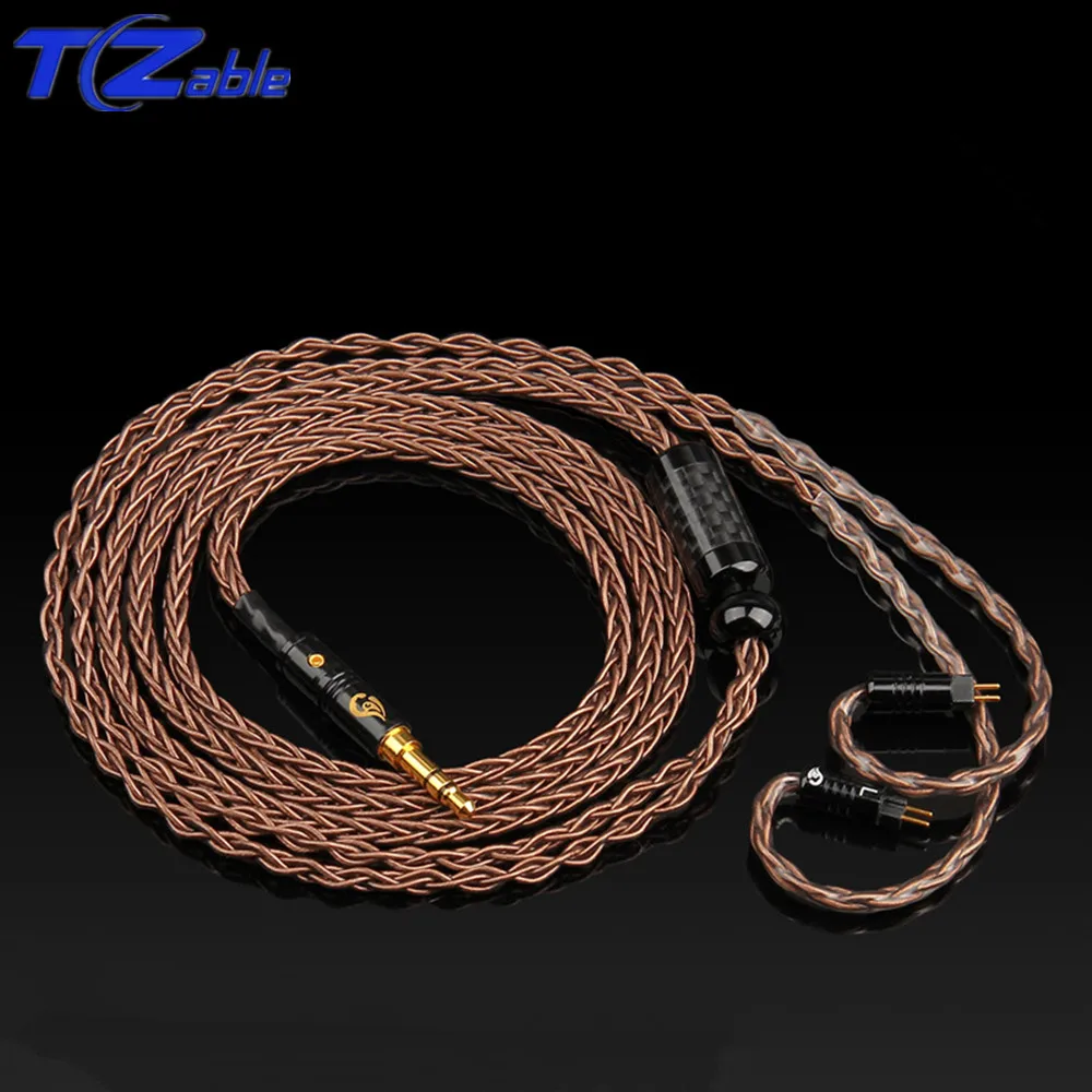 Hifi Earphone Audio Cable 4 4mm 3 5mm Headphone Jack 0 78 2pin Aux Cord For MMCX Cable 8 Core Silver Coated Copper Wire
