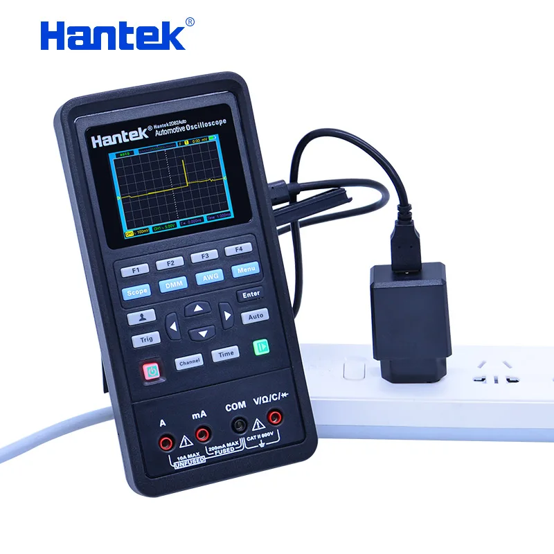 Цифровой автомобильный осциллограф Hantek2D82AUTO + мультиметр источник сигнала