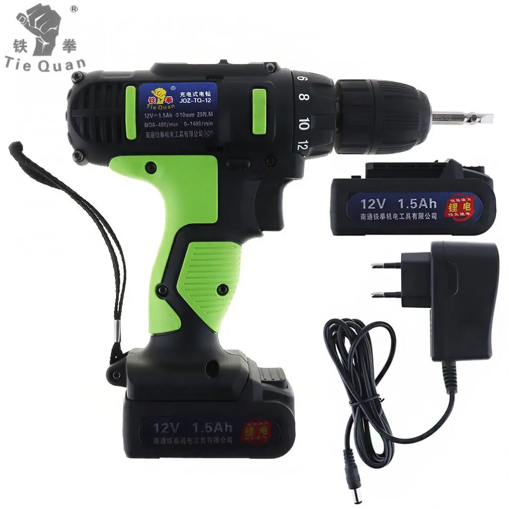 Sale AC 100 240V Cordless 12V Electric Drill / Screwdriver with 2