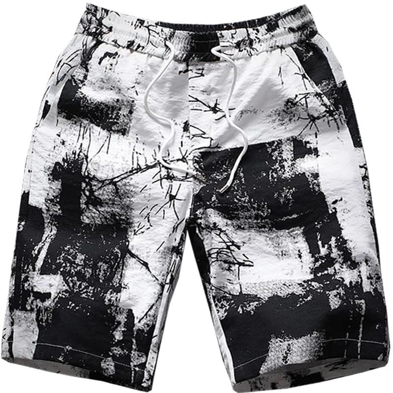 Большие размеры, для мужчин 8XL новые летние Для мужчин s модное эксклюзивное белье хлопок печати Повседневное Пляжные шорты Этническая Стиль Для мужчин шорты для активного отдыха