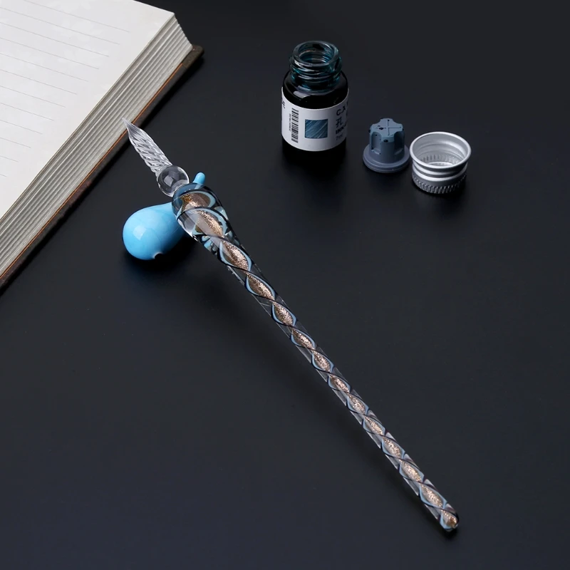 Extra smooth Art Elegant Crystal Glass Dip Pen handmade Ink Pens Gift