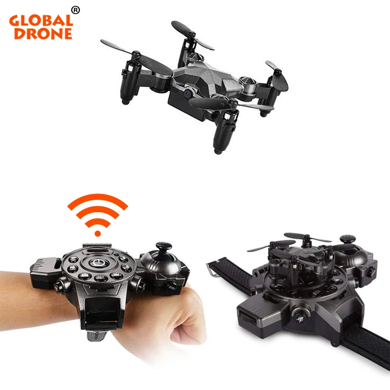 

Global Drone GW-D8 Quadrocopter with Camera RC Dron Watch Design One Key Take-off / Landing 360 Flip Drones with Camera HD