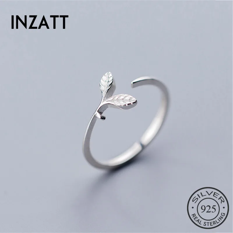 

INZATT Real 925% Sterling Silver Bud Plant Opening Ring For Fashion Women Cute Wedding New Life Fine Jewelry Hyperbole Ring Gift