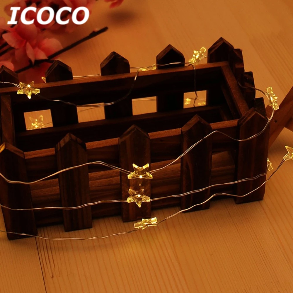 ICOCO 3m 30 LED Star String Lights Creative Battery Powered Festival Decor Light Romantic Fairy for Home Wedding Party | Лампы и