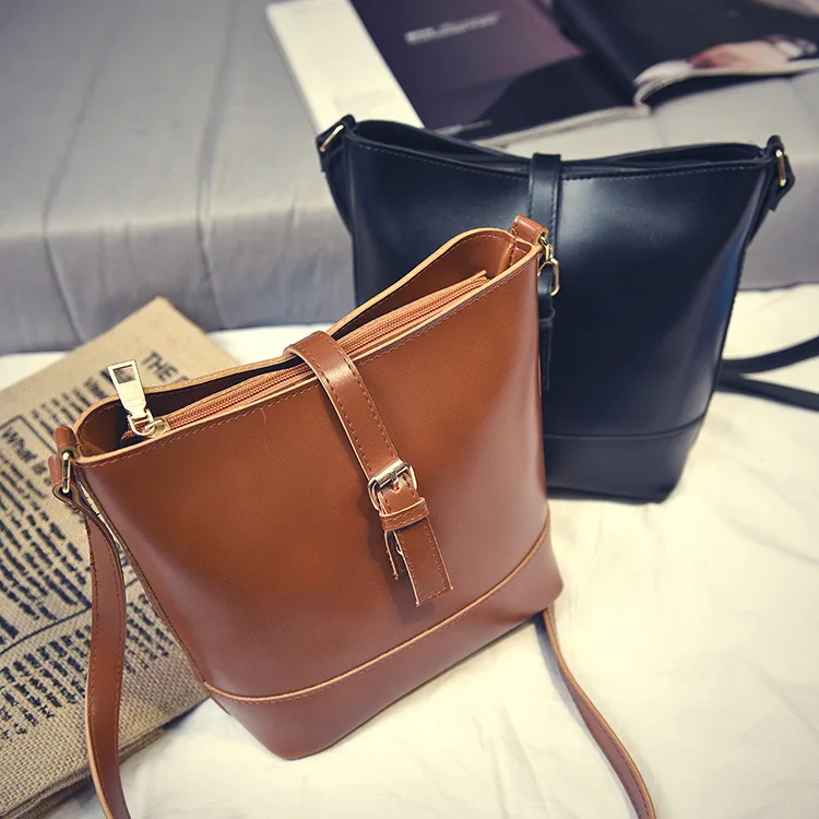 

2016 summer new Korean fashion handbag shoulder bag belt bucket Crossbody Bag