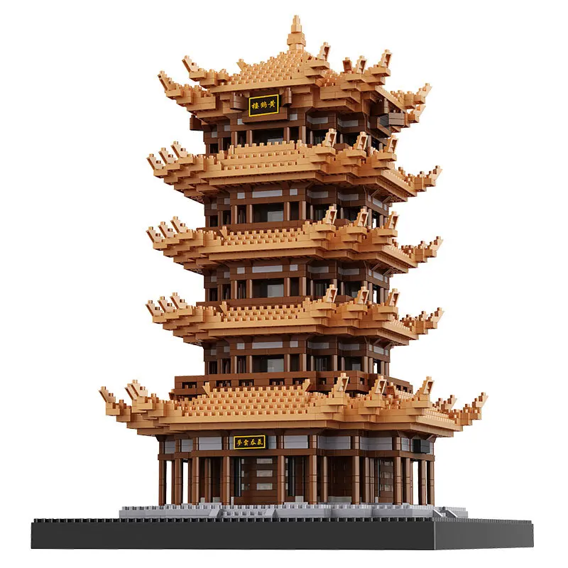 

Chinese Famous Ancient Architecture Yellow Crane Tower China Street Model Small Bricks Building Blocks Compatible Block Toys
