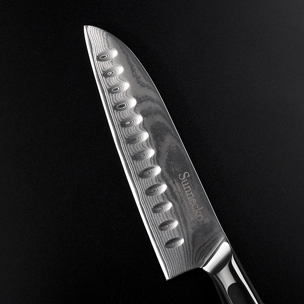  SUNNECKO Premium 7 inch Santoku Knife Damascus Steel Japanese VG10 Core Blade Kitchen Knives G10 Ha - 32855333950