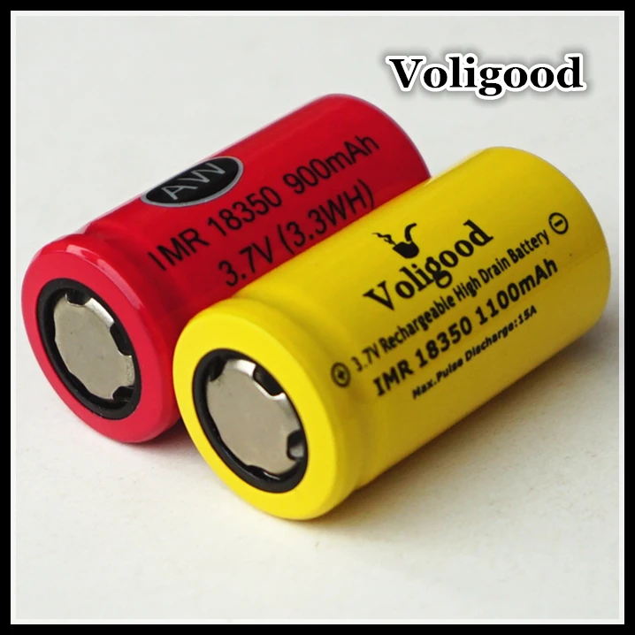Перезаряжаемые литий ионные аккумуляторные батареи Voligood IMR 18350 15A 1100mAh 3 7 V 6