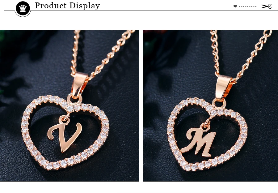 17KM A To Z 26 ожерелья и подвески с буквенным именем для женщин и девушек модные длинные цепочки ожерелья с сердцем кубический цирконий DIY ювелирные изделия подарок